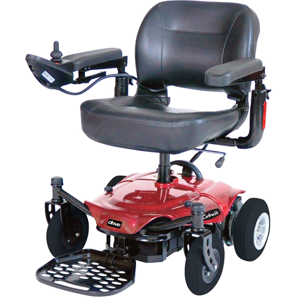 Cobalt X23 Power Wheelchair - Red 18 Inch Folding Seat - Click Image to Close